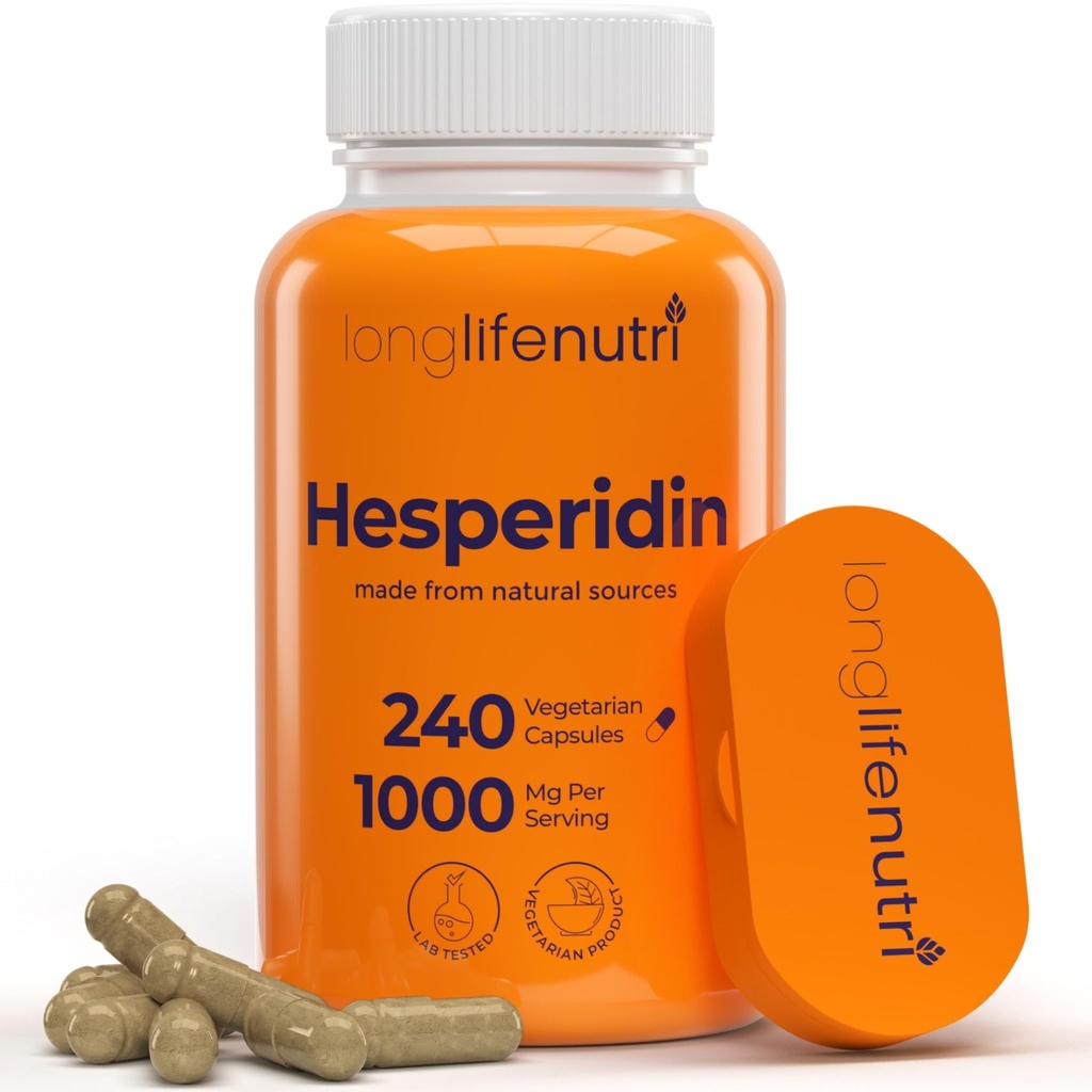 Hesperidin 1000mg、240のカプセル(4か月の供給)は、米国で作られた心臓血管の健康、血圧及び循環、免疫サポート、強力な酸化防止及び管の機能利点を支えます