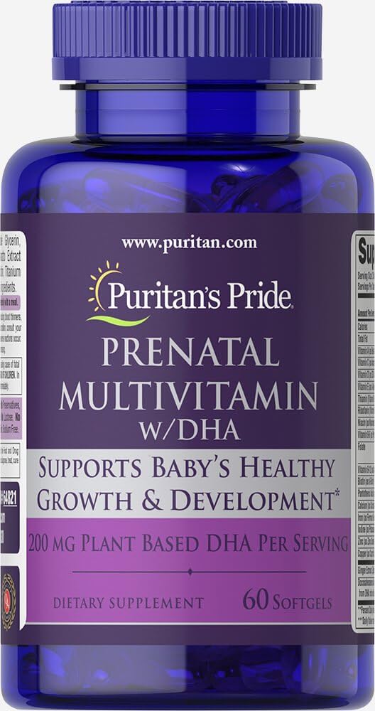 DHAのプレナタルマルチビタミン, 赤ちゃんの成長と開発をサポート**, 60 Softgels, によって Puritan's Pride®