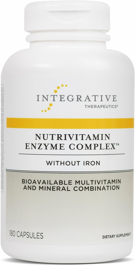 統合的治療薬NutriVitamin酵素コンプレックス - 抗酸化剤サポートのためのマルチビタミンサプリメント* - エッセンシャル栄養素と消化酵素 - 乳液フリー - 180カプセル(60サービング)
