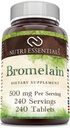 Bromelain 500 mg 240 錠サプリメント | 非GMO | グルテンフリー | 米国製