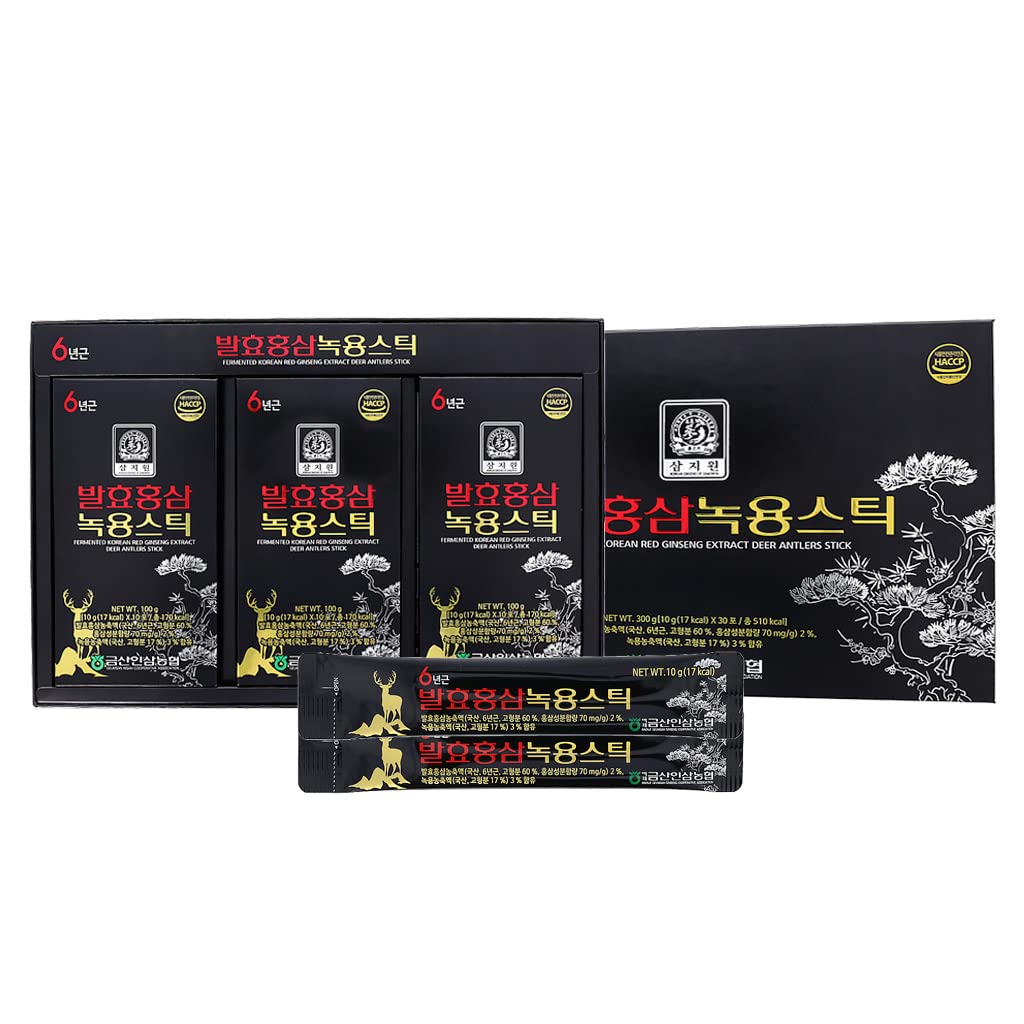 [サム・ジウォン] 発酵させた赤いジンセンのantler棒。 10g*30棒、韓国の食糧、携帯用パック、人及び女性のためのエネルギー補足、免疫サポート