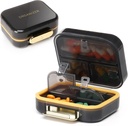Toplive 7 Compartmentsの携帯用丸薬のオルガナイザー旅行薬の丸薬のオルガナイザー、湿気の証拠の小さい丸薬の場合のポケット丸薬のホールダーの魚油のビタミン、黒いのための毎日の丸薬の容器箱