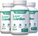シュガーガーディアンハーブベースのソリューションサプリメント  525mg 30パウダーカプセル - 3ヶ月の供給 植物成分 - 非GMO - 米国製 - 3パック