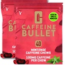 Caffeine Bullet Mint Energy Chews *80 – Faster Boost Than Gels, Tablets and Gum. 100mg per Serving - Sport Science for Running, Cycling, Gaming & Pre Workout Endurance Kick.
