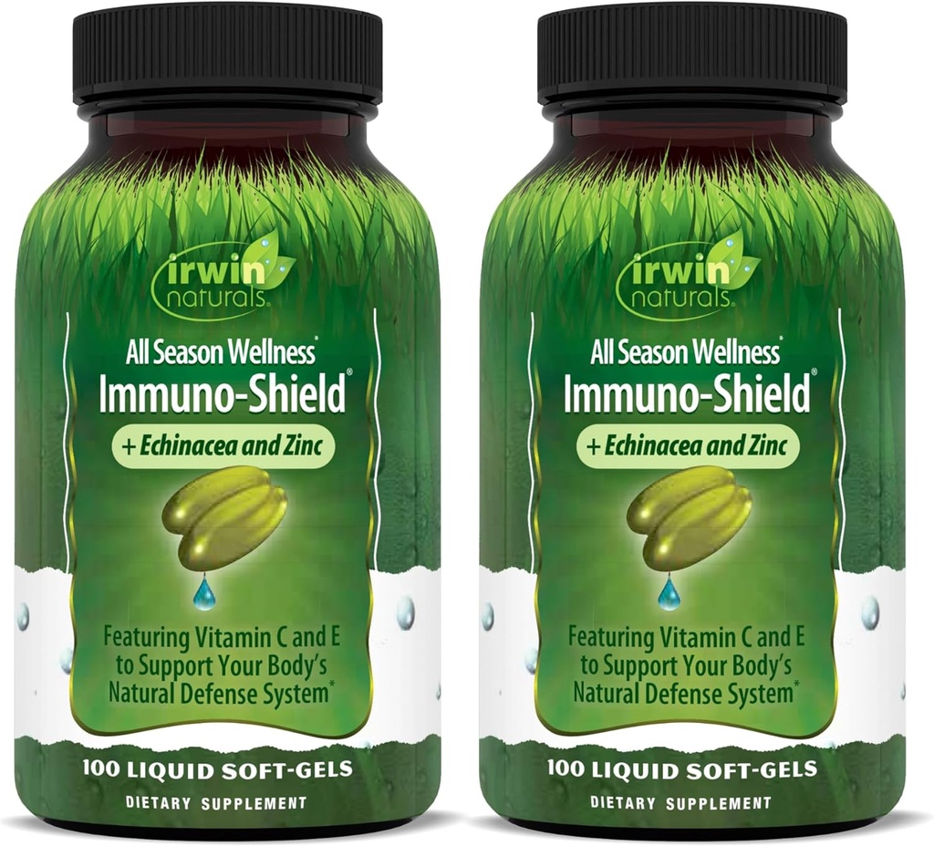 Irwin Naturals Immuno-Shield - 100 液体軟ゲル、2 のパック - 体の自然な防衛システムのすべてのシーズンウェルネス - 32 総サービング