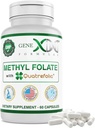 GENEXメチルは、Quatrefolic® 1360 mcg DFE(60カプセル)バイオアクティブフォーレートの形態 - 5-Methyltetrahydrofolate | ビーガン、グルテンフリー、非GMO(60日の供給)