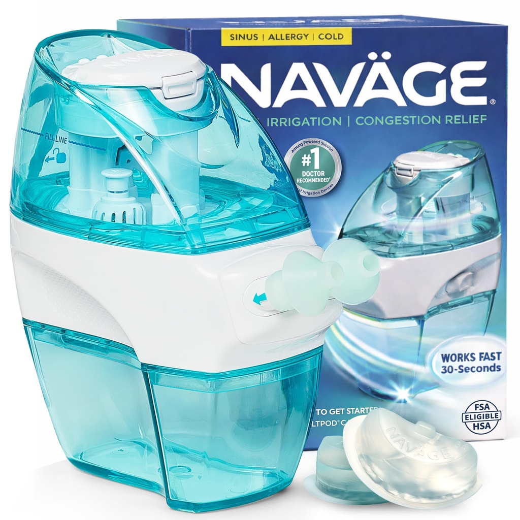 Navageスターターバンドル - Nasal Irrigation System - Saline Nasal Rinse Kit with 1 Navage Nose Cleaner and 30 ソルトポッド
