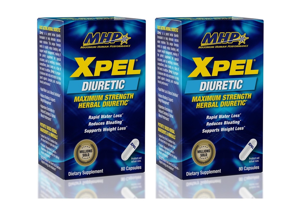 MHP Xpelの最高の強さの利尿のカプセル、80の計算(2のパック) (パッケージ5月Vary)