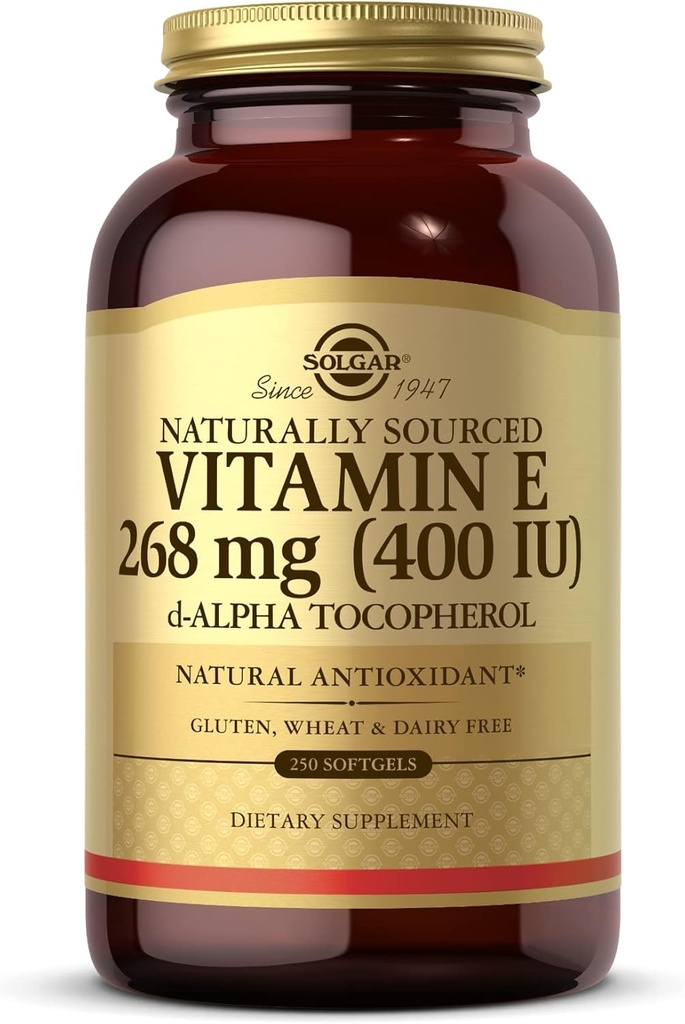 ソルガービタミンE 268mg(400 IU) - 250 Softgels - 天然由来のビタミンE dアルファトコフェロール - グルテンフリー、酪農場無料 - 250サービング
