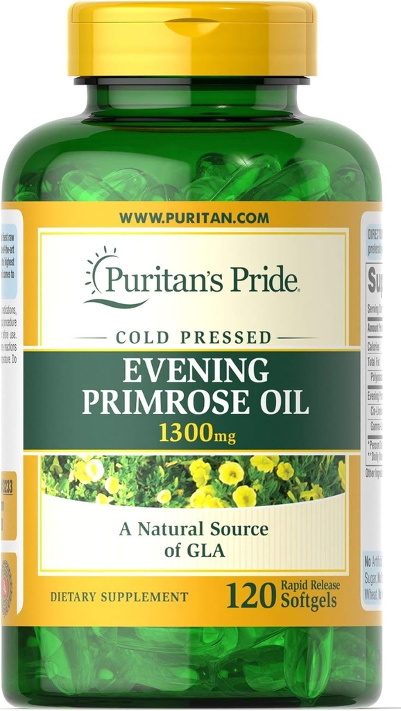 Puritan's Pride イブニング Primrose オイル 1300 mg Softgels, 120 カウント