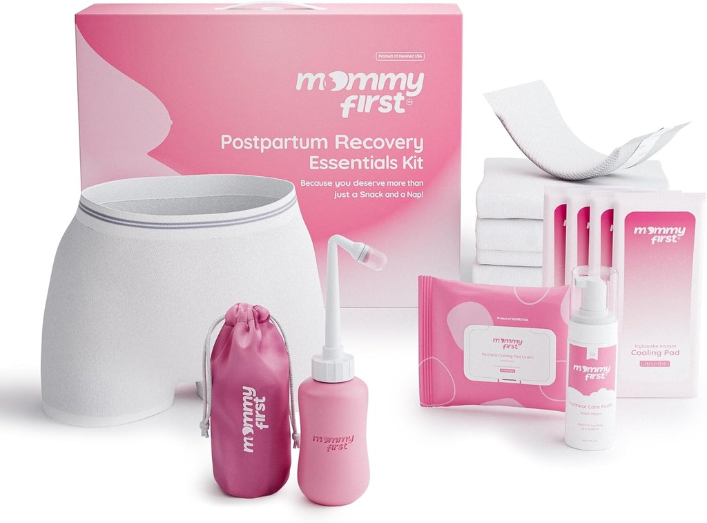 Mommy First® Postpartum Essentials Recovery Kit - Next-Gen Perineal Ice Packs、Witch Hazel Healing Bubble、Witch Hazel Liners、Upside Down Peri Bottle & Postpartum Underwear for Postpartum Recovery - マミーファースト® ポストパートムエッセンシャルリカバリキット