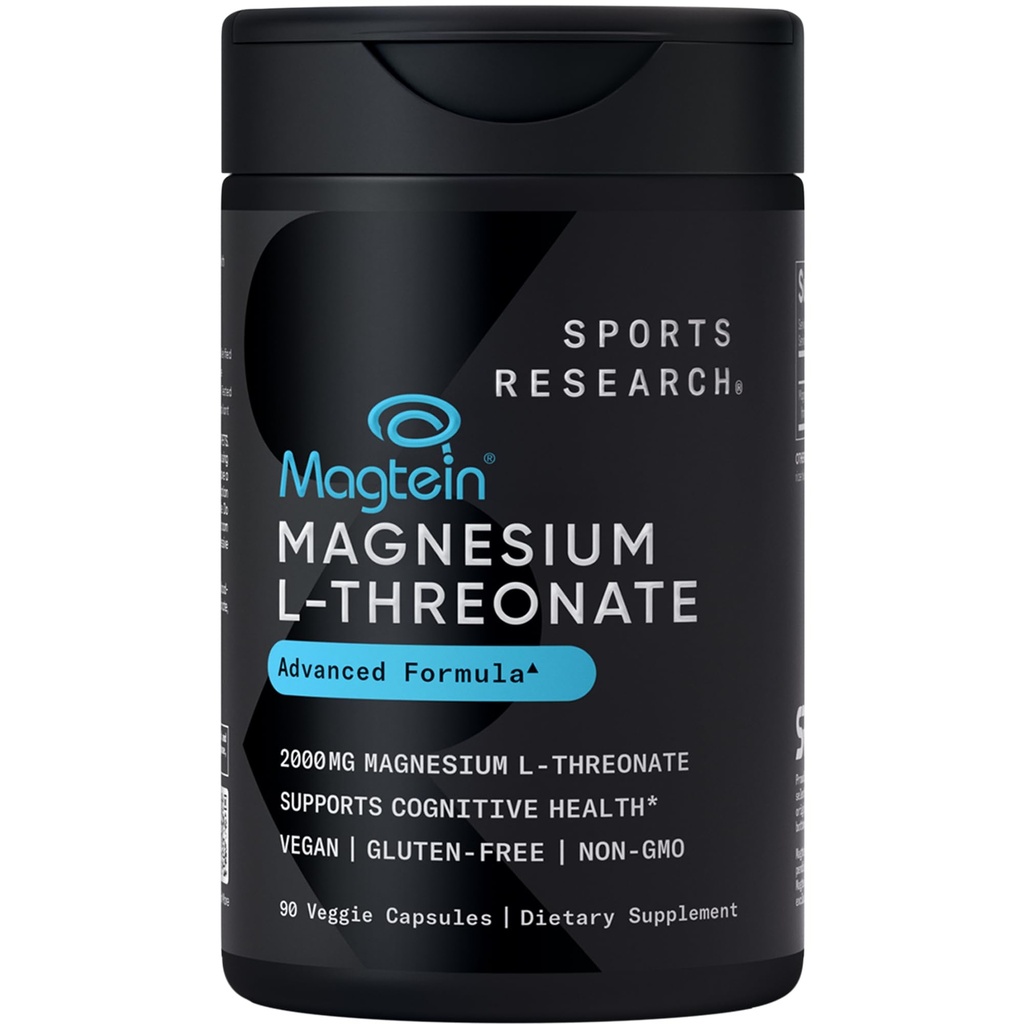 スポーツの研究のMagteinのマグネシウムL-Threonateのカプセル-記憶のためのマグネシウムの補足、焦点及び認知-マグネシウムLeonateは頭脳の健康、睡眠及び気分- 2000mg、大人のための90のカプセルを支えます