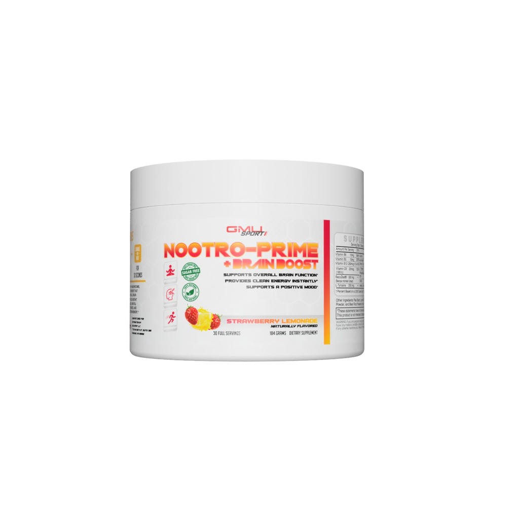Nootro-Primeの頭脳のブースト-焦点の頭脳の補足-アルファGPC、Nootropicの頭脳の補足が付いているきのこの補足の粉は記憶およびライオンsのマネ、30のサービング、いちごのLemonadeと焦点を合わせます