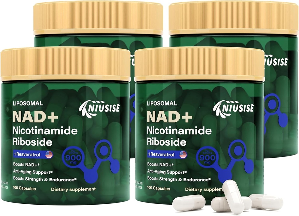NADの補足、人および女性のためのNADのニコチンアミドの肋骨900のMg、Liposomal NAD+ ニコチンアミドリボシド、レスベラトロール&ケルセチン、エネルギー、ブーストNAD +、400カプセルとサプリメント