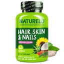 NATURELOの毛、皮および釘のMultivitamin - 5000のmcgバイオチン、コラーゲン、自然なビタミンE -健康な皮のための補足、女性のための毛の成長および人60のカプセル