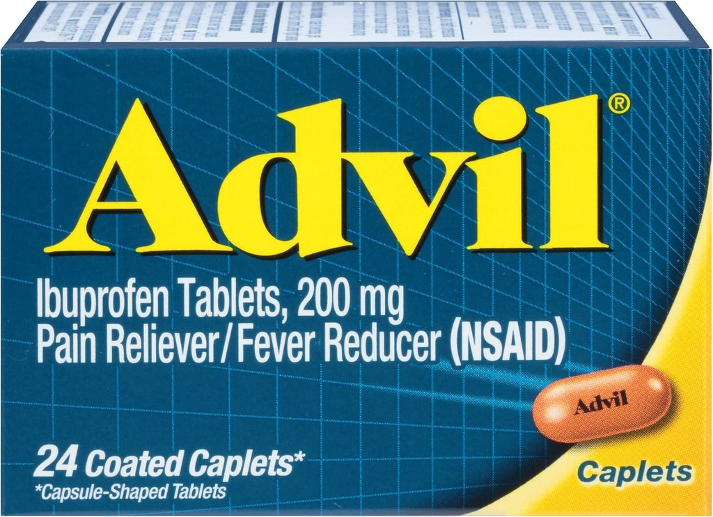 Advilの上塗を施してある小冊子の痛みのRelieverおよびFeverの減力剤Ibuprofen 200mg、24の計算