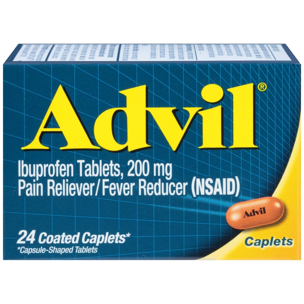 Advilの上塗を施してある小冊子の痛みのRelieverおよびFeverの減力剤Ibuprofen 200mg、24の計算