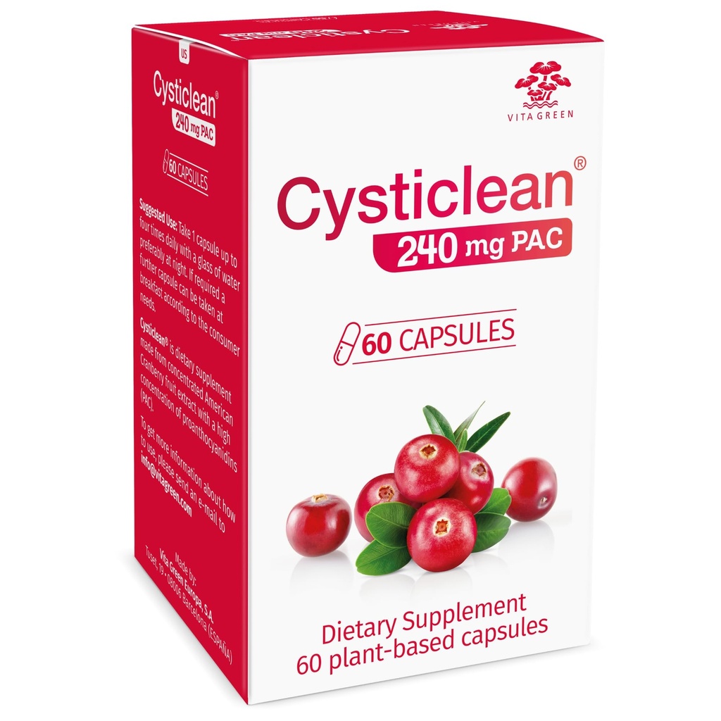 CysticleanクランベリーPACサプリメント - 240 mg PAC、砂糖フリー - 尿路感染症サポート - 膀胱炎および間膀胱炎救済のためのほとんどの効果的なクランベリーピル