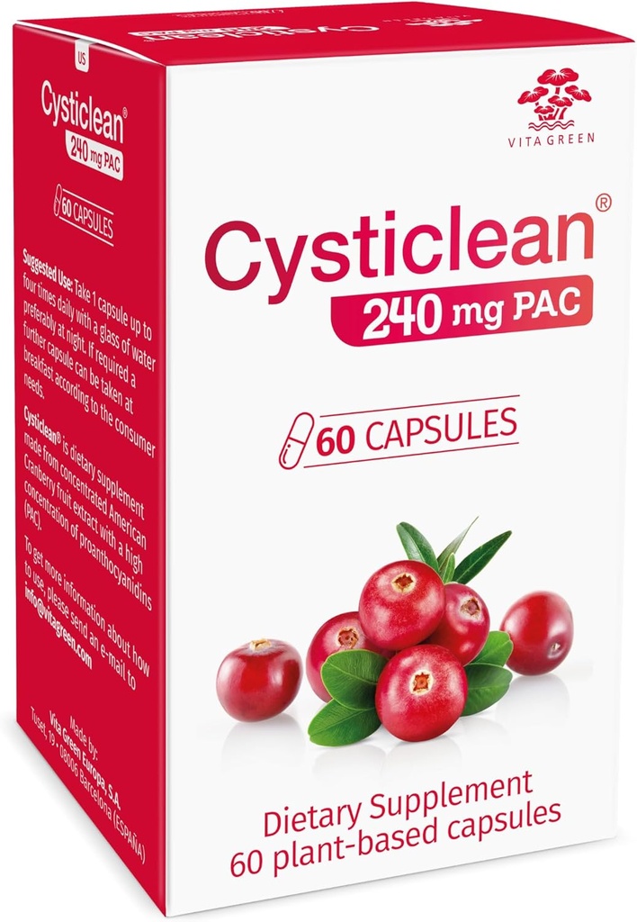 CysticleanクランベリーPACサプリメント - 240 mg PAC、砂糖フリー - 尿路感染症サポート - 膀胱炎と腸内膀胱炎救済のための最も効果的なクランベリーピル