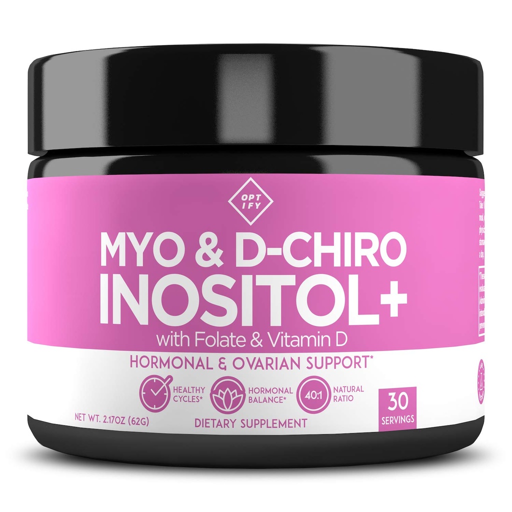 女性のためのMyo-Inositol&D-Chiro Inositolサプリメントパウダー - 40:1レシオプラスフォーレートとビタミンD - 健康的なホルモンバランス、定期的なサイクル、およびOvarian健康をサポート - 30日の供給