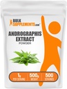 BulkSupplements.com Andrographis Extract Powder - Andrographis Paniculata、Harbal Supplement - Gluten Free、給食1g、500g(1.1ポンド)(パッケージ1)