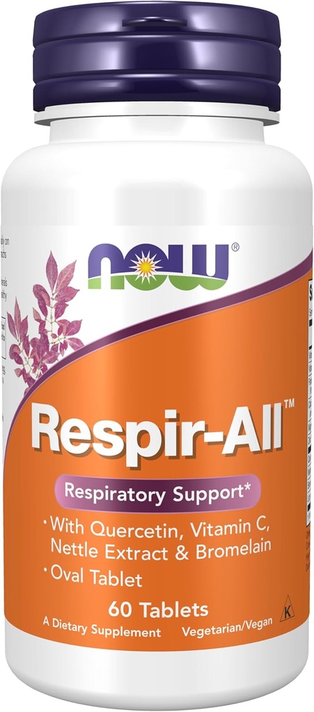 NOWは、ケルセチン、ビタミンC、イラクサエキス、Bromelain、呼吸器サポート*、60錠のサプリメント、Respir-AllTM