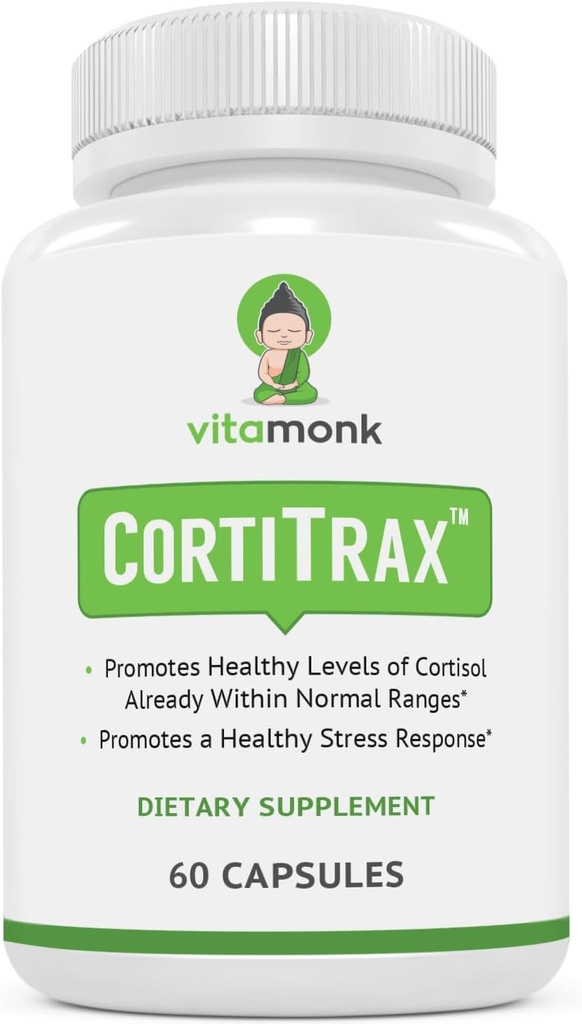 VitaMonk CortiTraxナチュラルコルチゾールブロッカー - 医師式コルチゾールマネージャ、コルチゾールサポート&コルチゾール減速機(通常範囲内) - 60カプセルコルチゾールサプリメント