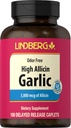 Lindberg Garlic Supplement Pills | 500mg | 100 Caplets | High Allicin(5000mcg)の無臭 | Allium Sativum Extract | 非GMO、グルテンフリー