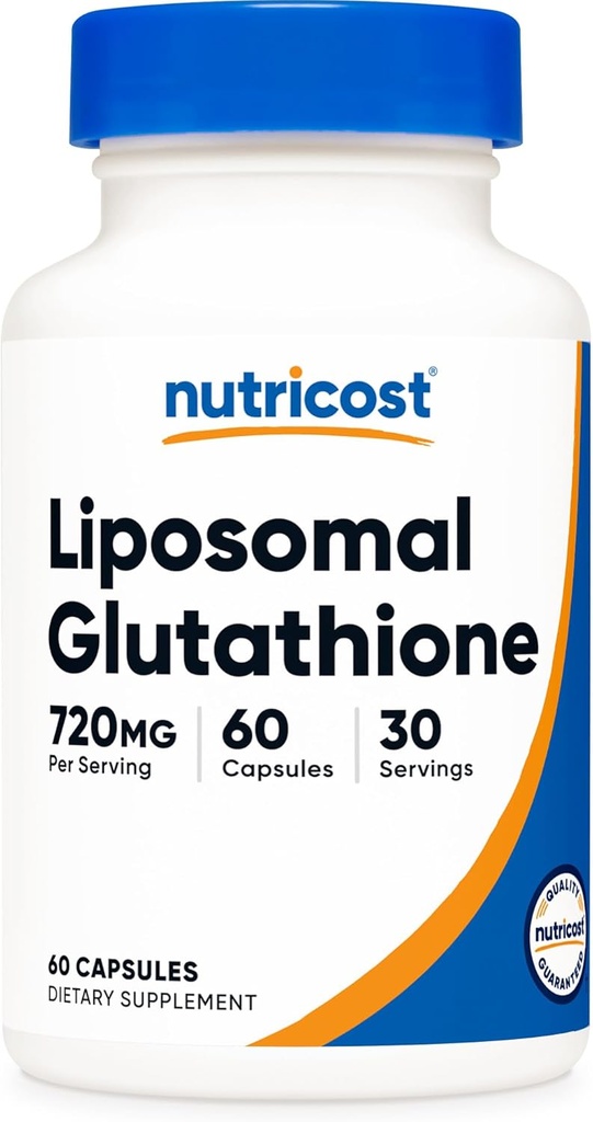 Nutricost Liposomal Glutathione Supplement 60 Capsules, 720 mg Per Serving - Vegan, GMO-Free, 30 Servings