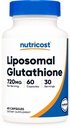 Nutricost Liposomalグルタチオンサプリメント60カプセル、720 mgのサービング - ビーガン、GMOフリー、30のサービング