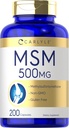 カーライル MSM サプリメントカプセル | 500mg | 200 カウント | 非GMO & グルテンフリーフォーミュラ | メチルスルフォニルメタン