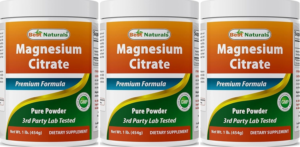 Best Naturals Magnesium Glycinate Powder - 1 Pound (1 LB (Pack of 3))