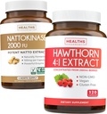 Nattokinase & Hawthorn (4ヶ月の供給) Nattokinase Berry Harmony - Nattokinase 2000 FU 強力自然発酵大豆 (4ヶ月の供給) & Hawthorn Berry 4:1 エキス - ビーガンおよび非GMO