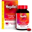 MegaRedの超強さ1000mg Omega-3のKrillオイルはEPA/DHA、Astaxanthin及びPhospholipids、魚油のAftertasteサポート中心、頭脳、接合箇所および目の健康、60の計算Softgelsを補います。