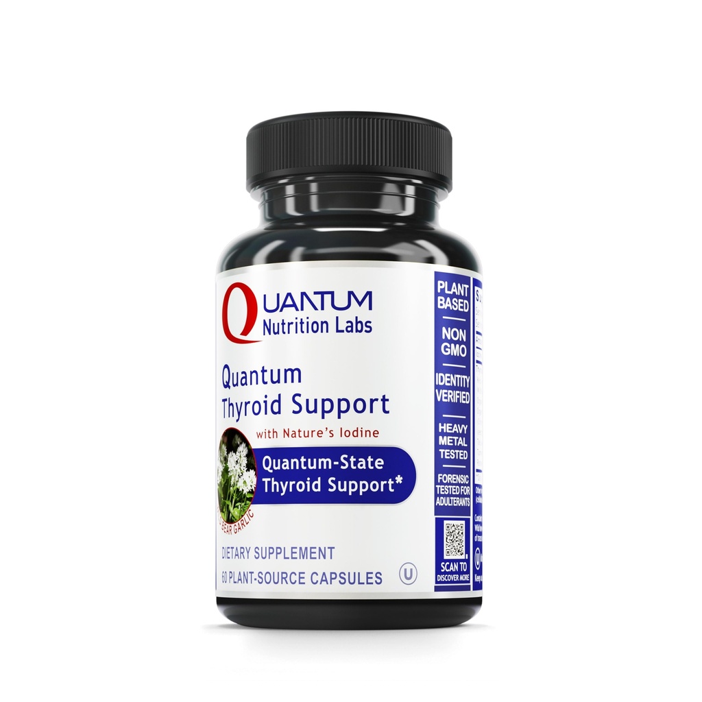 QNL Quantumの甲状腺サポート補足 - 純粋な甲状腺サポートコンプレックス - エイドの女性のホルモンバランス - ビーガン甲状腺複合体 - 特長ヨウ素 - 60 植物由来カプセル