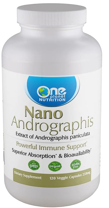 1つの惑星の栄養のナノのAndrographis 500のmg Veggieのカプセル(120のサービング)、Andrographisのpaniculataのエキス、優秀な吸収のためのナノ、サポート全体的なウェルネス、非GMO、ビーガン、グルテンフリー