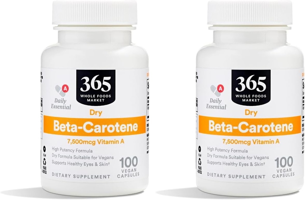 全食糧市場、ベータ カロテンによって 365 は 15000 MCG、100 の計算を乾燥します(2 のパック)乾燥します