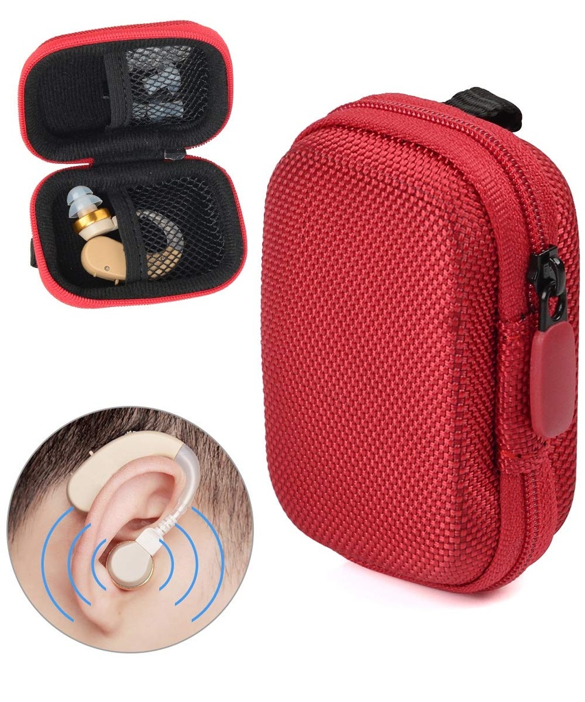 補聴器、補聴器、補聴器、聴覚アンプ、パーソナルサウンドアンプ、補聴器、聴覚装置、メッシュポケット付き強力なミニケース、ユニバーサルデザイン