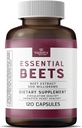 Essential Beets Dietary Supplement - Premium Beet Root Extract for Heart Health & Blood Pressure Support, Enhances Athletic Performance, 2-Month Supply, Vegan & Allergen-Free