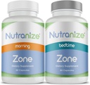 Nutranizeゾーンツインパックサプリメントシステム - 薬局 - マグネシウムグリセリン、ビタミンD3、K2 MK7、メチルフォレート、クロム、メラトニン - 30日の供給(120カウント)