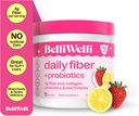 女性のためのBelli Welli繊維の補足&Menの加えられたコラーゲン、Electrolytes&Probiotics、Bloat無し、constipation&Gutの健康サポート(いちごLemonade)が付いている有機Acaciaからの優れた毎日の繊維の粉