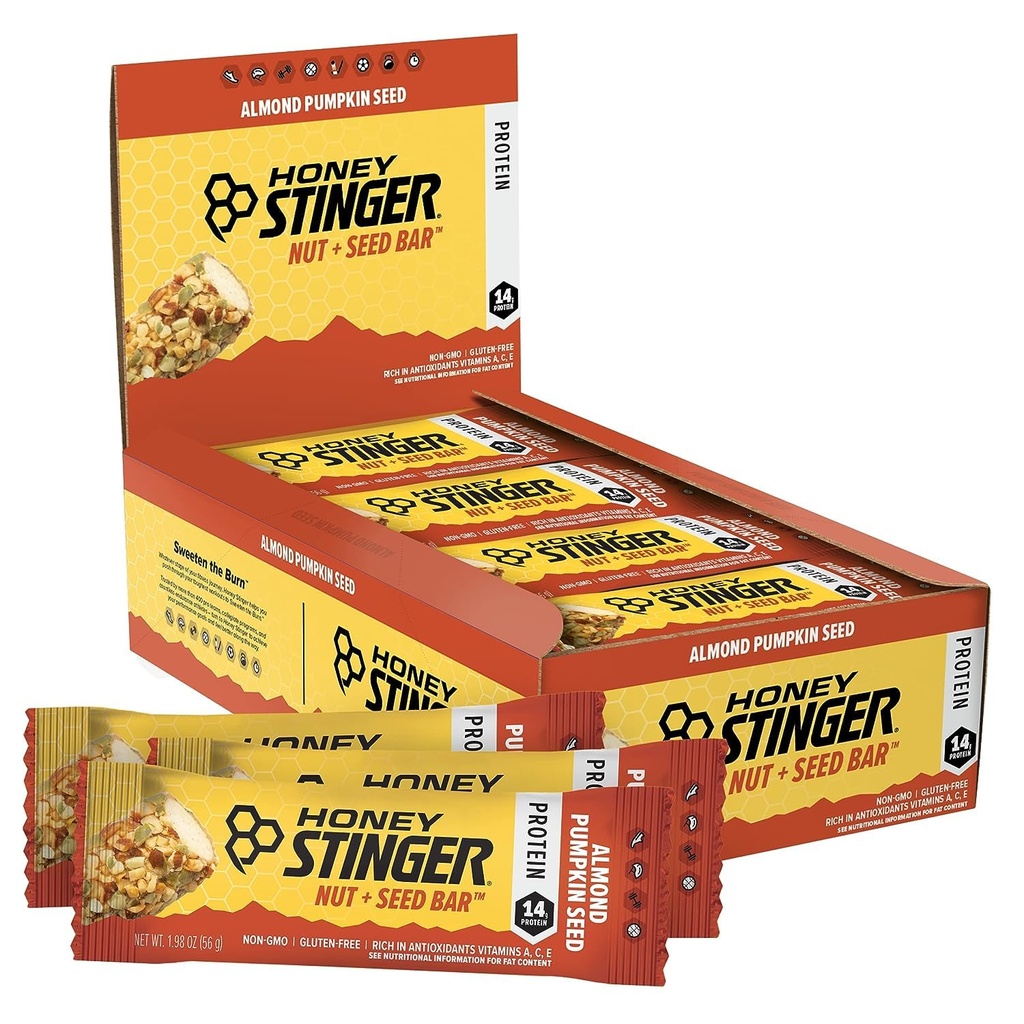 蜂蜜のStingerのナット+の種棒、アーモンドのカボチャの種、練習のための蛋白質によって詰められる食糧、持久力、性能および回復、家及び体育館、ポストのワークアウト、12の箱のためのスポーツの栄養物のスナック棒
