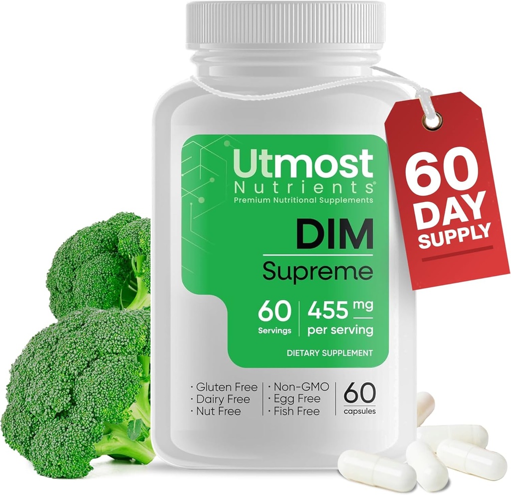 女性用 DIM サプリメント - 455 mg, 60 カプセル | 最大化バイオアベイラビリティのためのブロッコリーエキスとバイオパーリンのブレンド | エストロゲン規制を支援する設計 | 男性と女性のためのアクネサポート