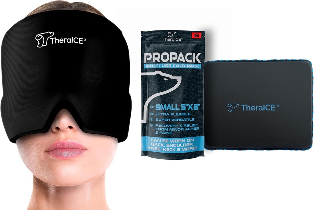 Theraiceの頭痛及び片頭痛の救助の帽子及びTheraiceのプロパックのアイスパック