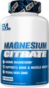 EVL Magnesium Citrate Capsules 400mg - Muscle and Bone Health Supplement with Pure Magnesium Citrate for Muscle Relaxation and Bone Strength - 60 Veggie Capsules for Health
