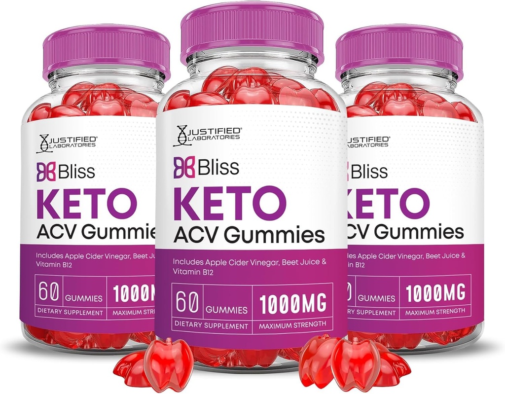 正当な研究所 (3 パック Bliss Keto ACV Gummies 高度な式 1000MG Bliss Keto Gummies Apple Cider Vinegar Boost 配合 と Pomegranateビート ジュース パウダー B12 ビーガン非 GMO 180 Gummys