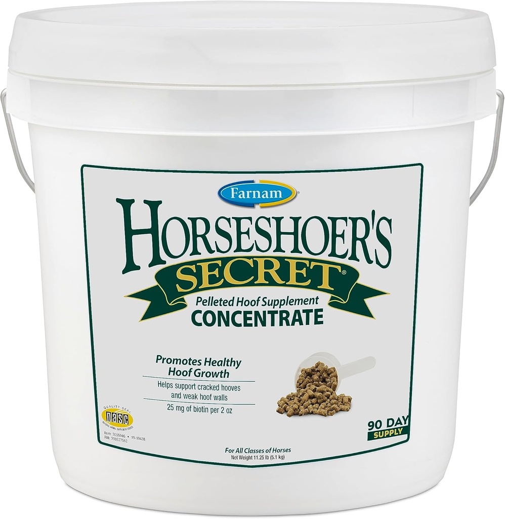 Farnam Horseshoerの秘密の餌を付けられたHoofの補足のコンセントレイト、25 mgの経済的な方式。2オンスサービング、11.25ポンド、90日の供給あたりのBiotinの