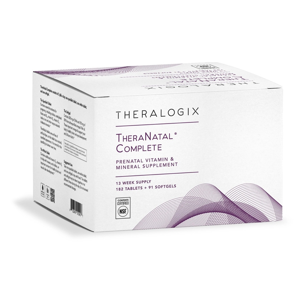 Theralogix TheraNatal完全プレナタルビタミンサプリメント - DHA、ビタミンD3、フォーレート、ヨウ素、コリン、鉄、ビタミンB6&その他 - NSF認定 - 182錠&91Softgels