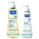 Mustela Stelatopia Eczema-Prone スキンバスタイムギフトセット - 家族スキンケアエッセンシャル - ナチュラルアボカド&サンフラワーオイル - EWG 確認済み - 2 アイテムセット - StelatopiaクレンジングオイルとStellartopia +クリーム