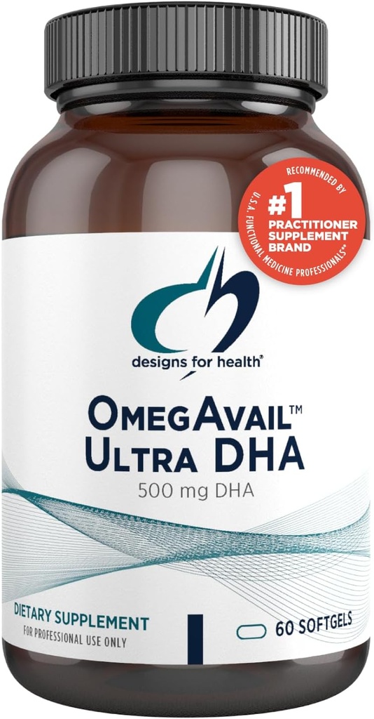 健康のための設計 OmegAvail の超 DHA - 非常に集中された DHA Triglyceride の魚油、500mg DHA + 100mg EPA の TG の魚油 - 魚介の Aftertaste (60 の Softgels)無し